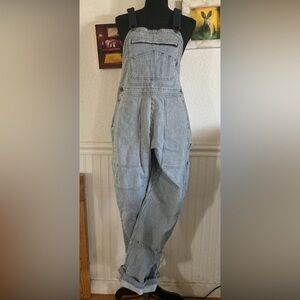 Duluth Trading Co Women's Conductor Striped Denim Overalls XS NWOT